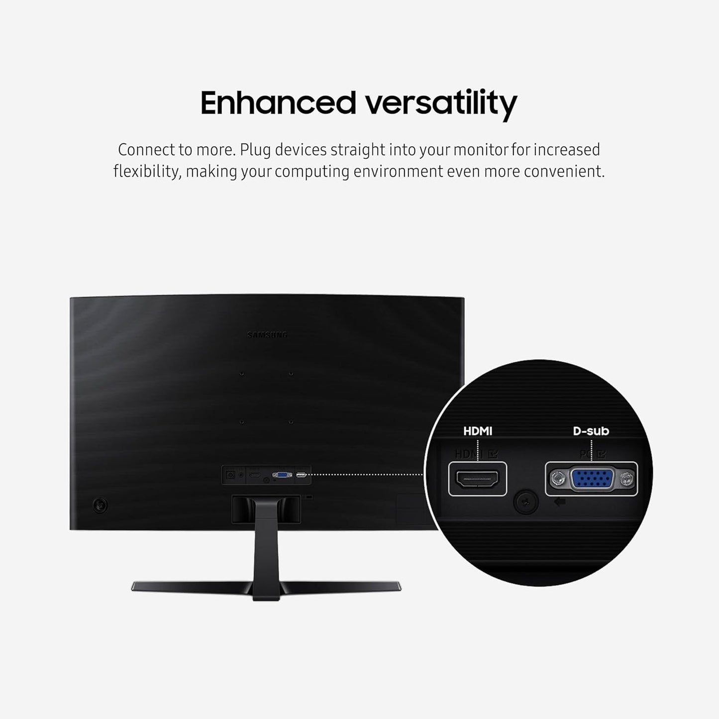 SAMSUNG 27" Essential S3 (S36GD) Series FHD 1800R Curved Computer Monitor, 100Hz, Game Mode, Advanced Eye Comfort, HDMI and D-Sub Ports, LS27D366GANXZA, 2024
