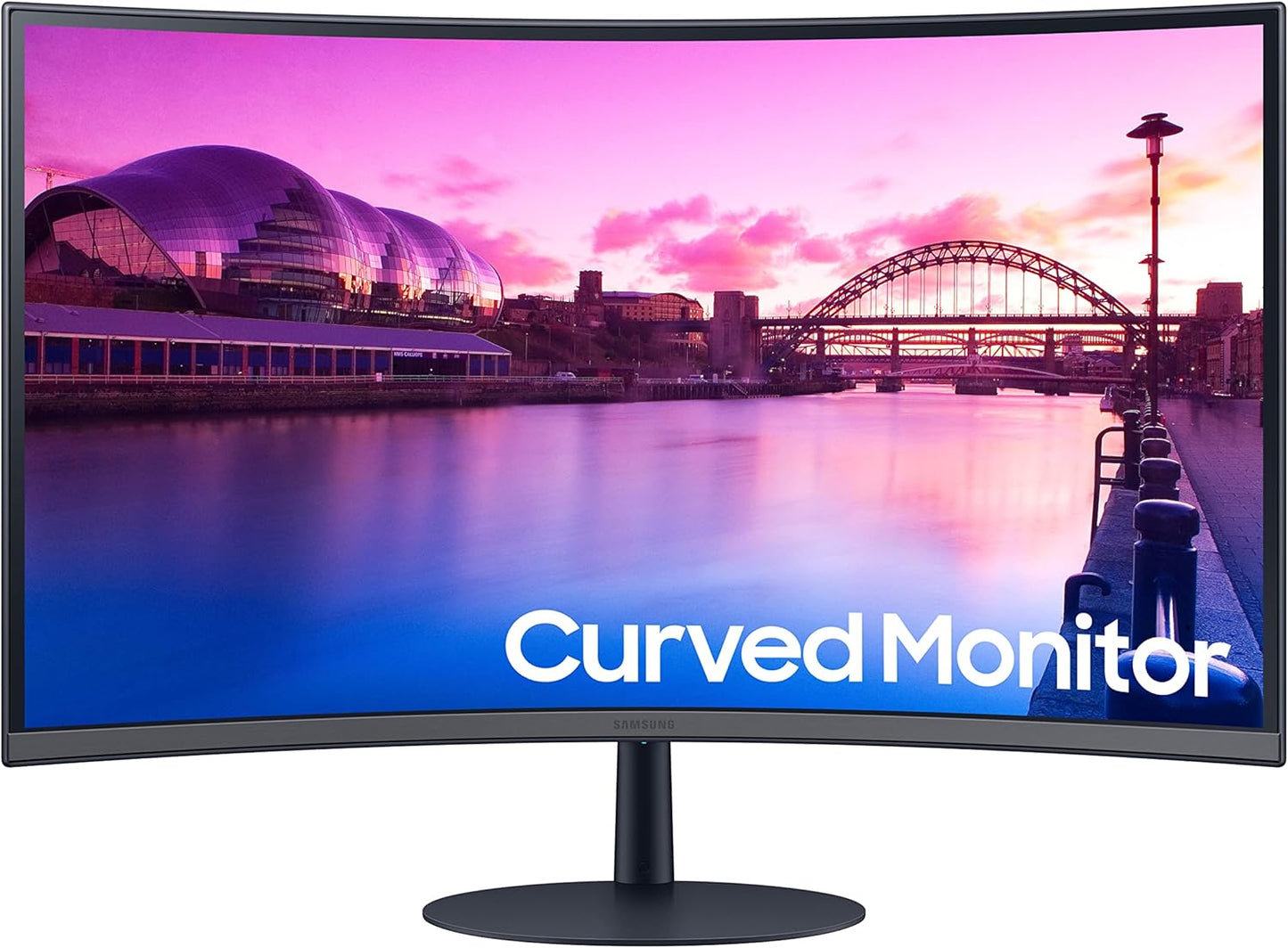 SAMSUNG 27-Inch S39C Series FHD Curved Gaming Monitor, 75Hz, AMD Freesync, Game Mode, Advanced Eye Comfort, Frameless Display, Built in Speakers, Slim Metal Stand, LS27C392EANXGO, 2023, Black