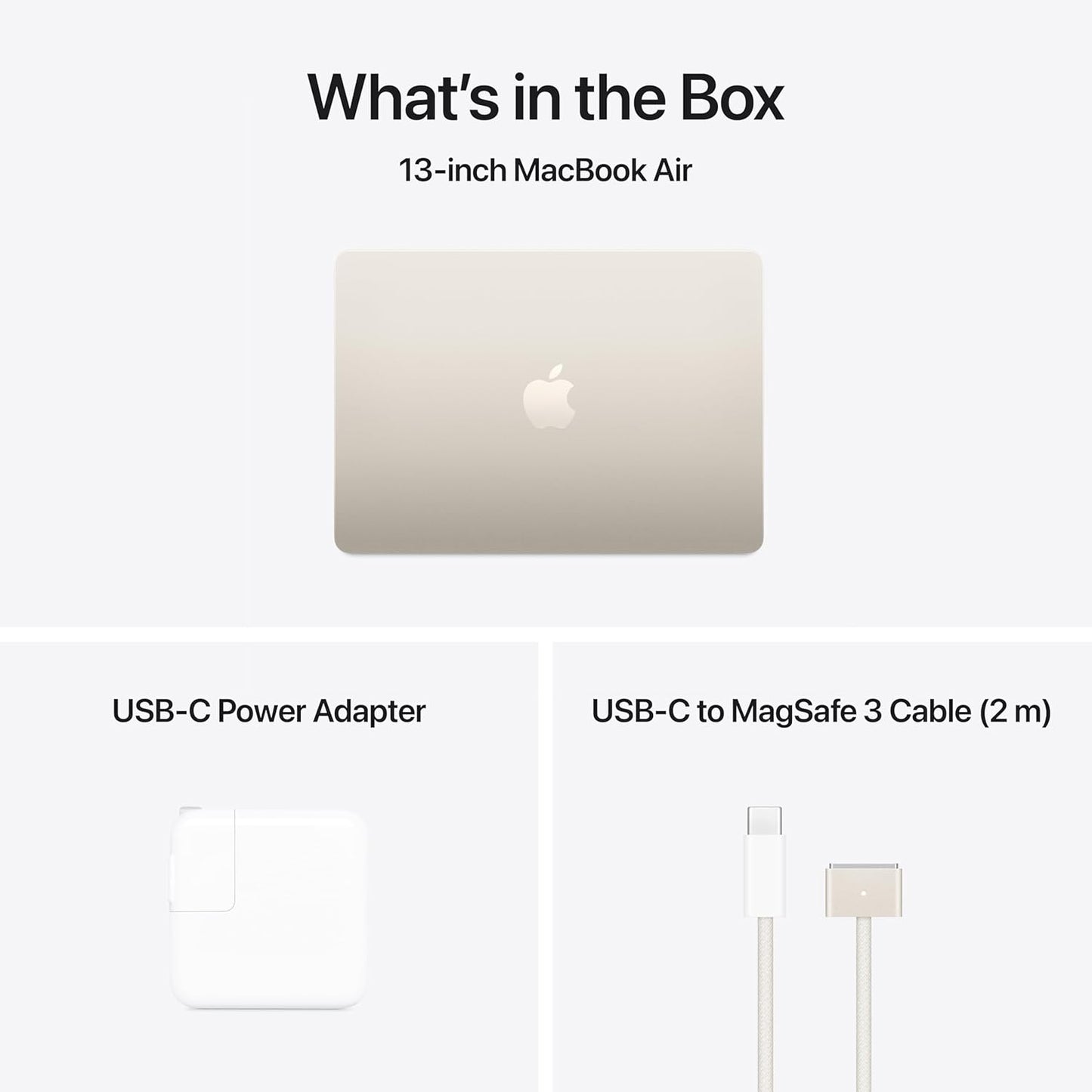 Apple 2025 Macbook Air 13-Inch Laptop with M4 Chip: Built for Apple Intelligence, 13.6-Inch Liquid Retina Display, 24GB Unified Memory, 512GB SSD Storage, Touch ID; Starlight with Applecare+ (3 Years)