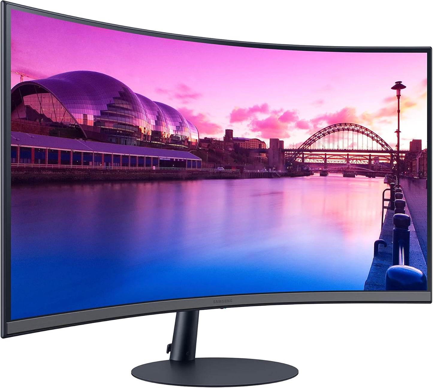 SAMSUNG 27-Inch S39C Series FHD Curved Gaming Monitor, 75Hz, AMD Freesync, Game Mode, Advanced Eye Comfort, Frameless Display, Built in Speakers, Slim Metal Stand, LS27C392EANXGO, 2023, Black