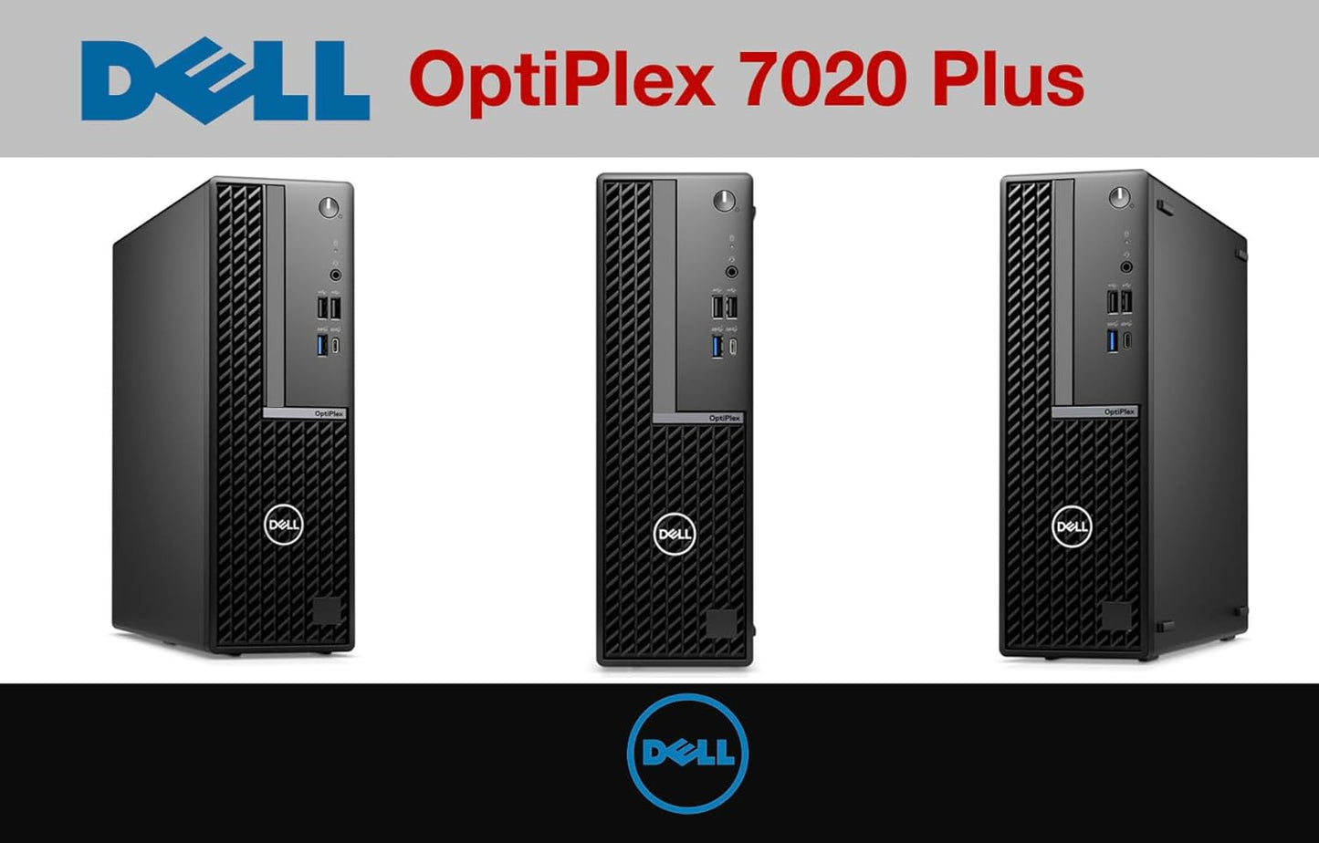 Dell Optiplex 7020 plus SFF Business Desktop (Intel I7-14700, 32GB DDR5, 256GB SSD, Wifi 6E, Bluetooth 5.3, RJ-45, 3 Display Port, Wireless KB & Mouse, Win11Pro) W/Dkz USB Port Expander