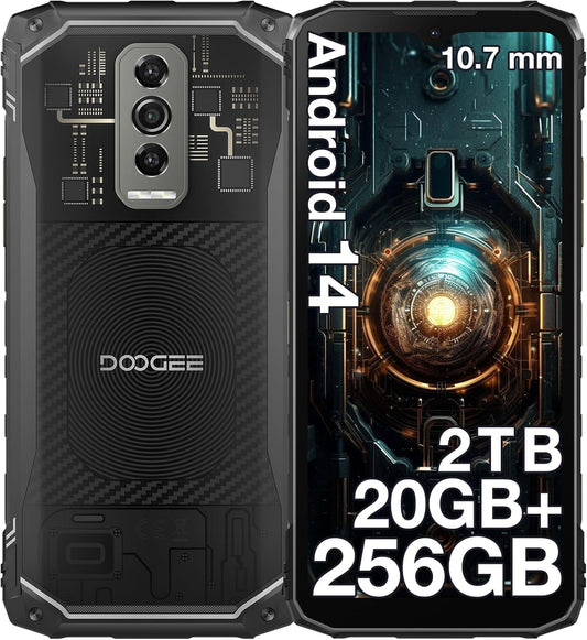 DOOGEE Blade 10 Ultra (2025) Rugged Smartphone, 20GB RAM+256GB ROM Rugged Phone Unlocked Android 14,6.56''90Hz Display,50Mp Camera, IP68/IP69K Waterproof Phones, Face ID/NFC/GPS/OTG