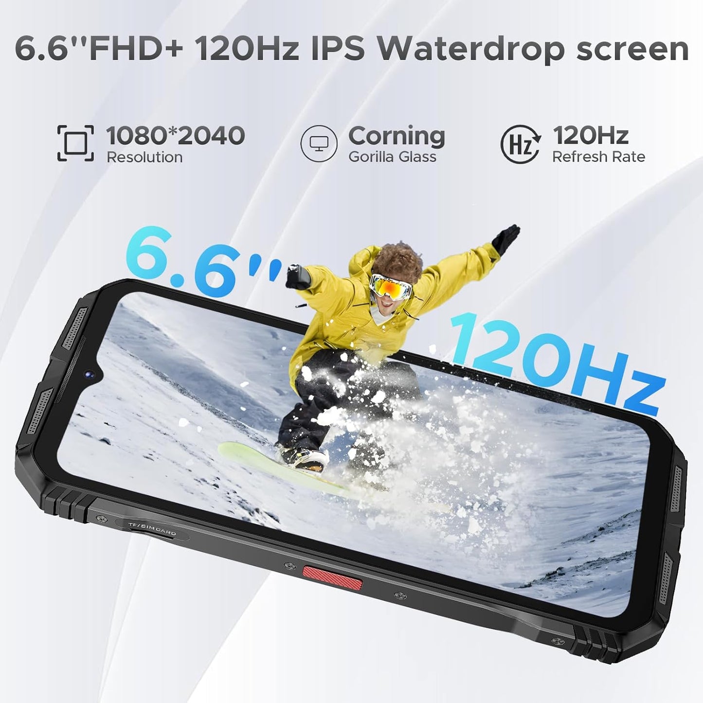 DOOGEE S118 Pro (2025) Rugged Smartphone 5G,10800Mah(33W) 24GB+512GB/2TB Rugged Phone,Ddr5,108Mp+20Mp Night Vision,6.6''Fhd+120Hz Rugged Unlocked Cell Phone,Dual Sim/Dual Unlock/Nfc/Gps/Otg/Wifi 6