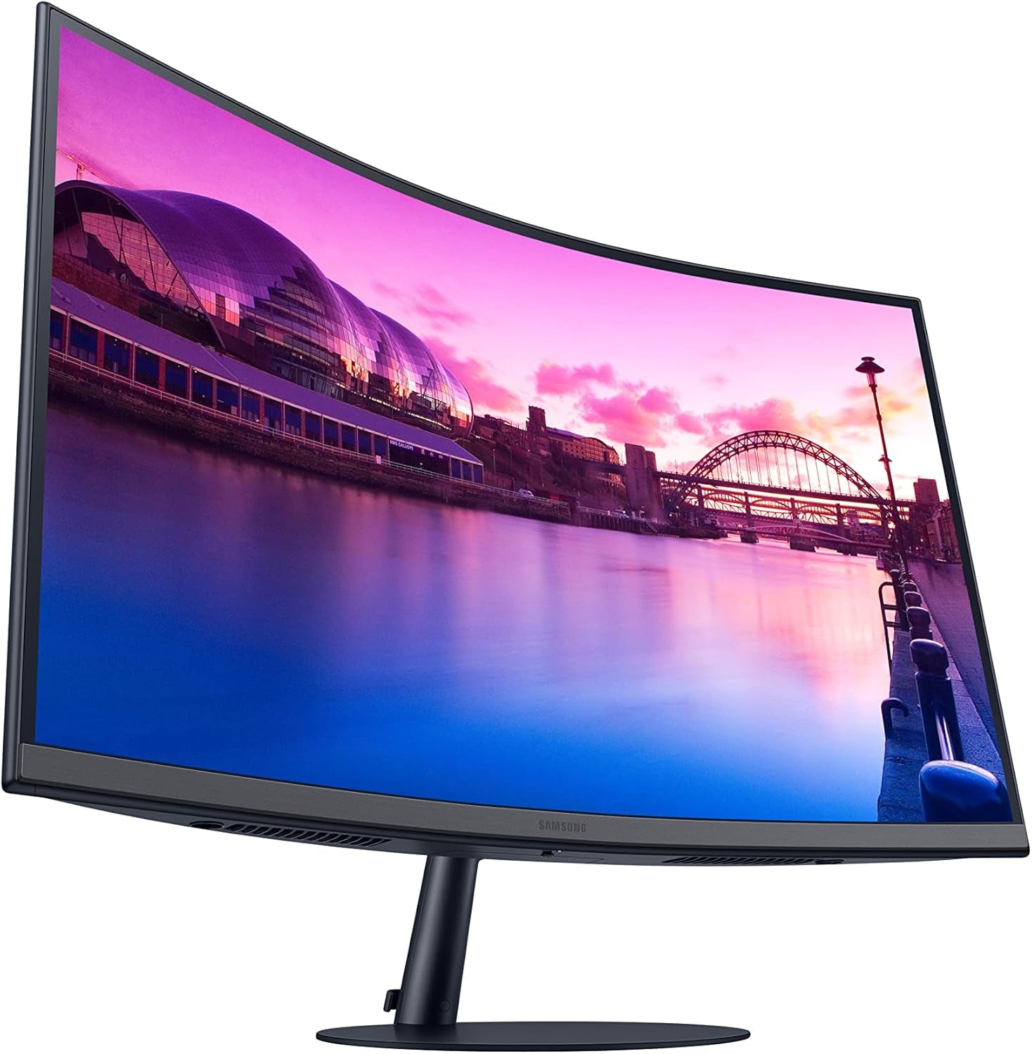 SAMSUNG 27-Inch S39C Series FHD Curved Gaming Monitor, 75Hz, AMD Freesync, Game Mode, Advanced Eye Comfort, Frameless Display, Built in Speakers, Slim Metal Stand, LS27C392EANXGO, 2023, Black