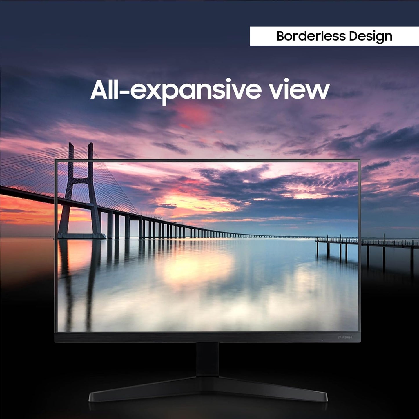 Samsung 27' T35F Series FHD 1080P Computer Monitor, 75Hz, IPS Panel, HDMI, VGA (D-Sub), AMD Freesync, Wall Mountable, Game Mode, 3-Sided Border-Less, Eye Care, LF27T350FHNXZA