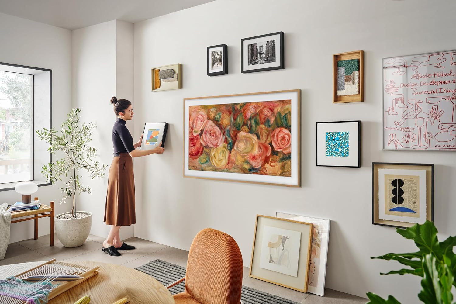 SAMSUNG 65-Inch Class QLED 4K LS03D the Frame Series Quantum HDR Smart TV W/Dolby Atmos, Art Mode, Anti-Reflection, Customizable Frame, Slim Fit Wall Mount with Alexa Built-In (QN65LS03D, 2024 Model)