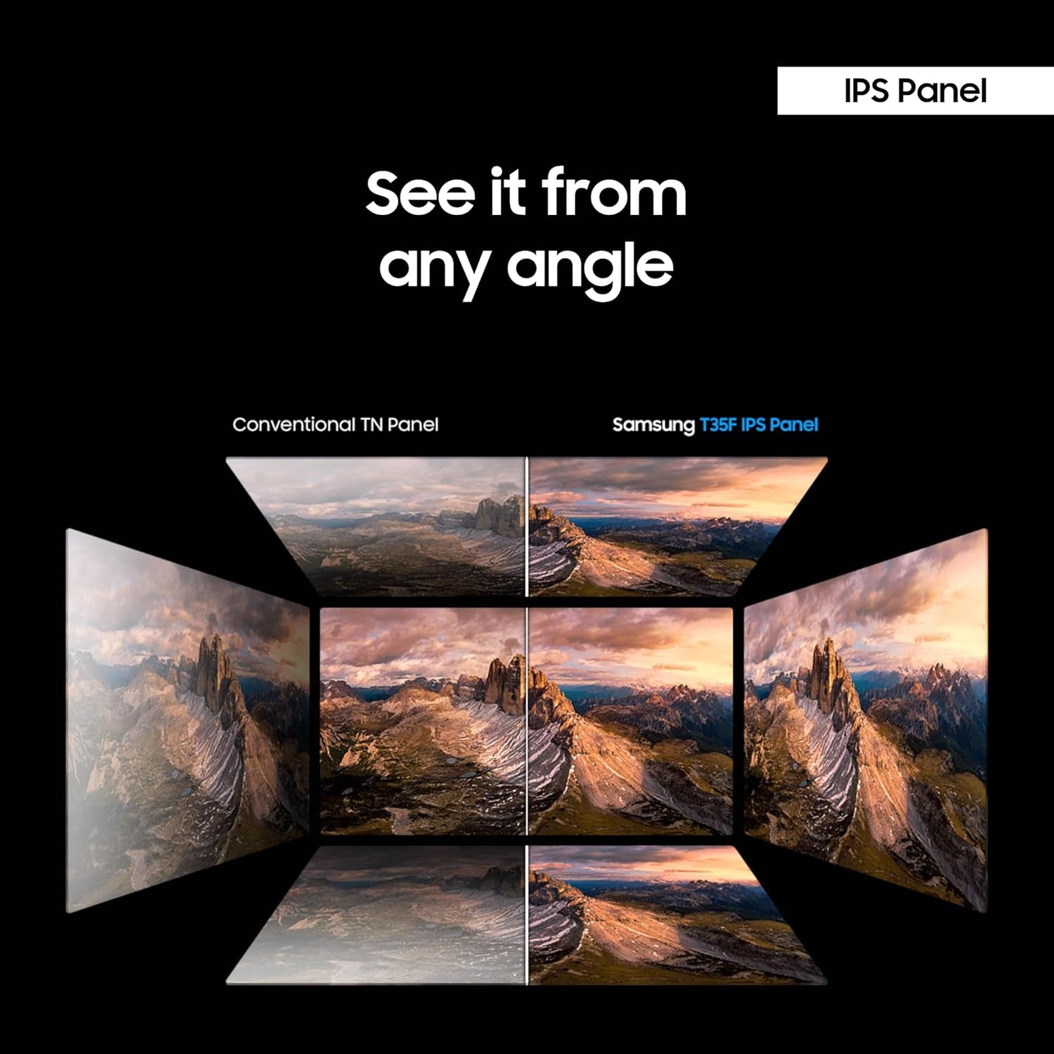 Samsung 27' T35F Series FHD 1080P Computer Monitor, 75Hz, IPS Panel, HDMI, VGA (D-Sub), AMD Freesync, Wall Mountable, Game Mode, 3-Sided Border-Less, Eye Care, LF27T350FHNXZA