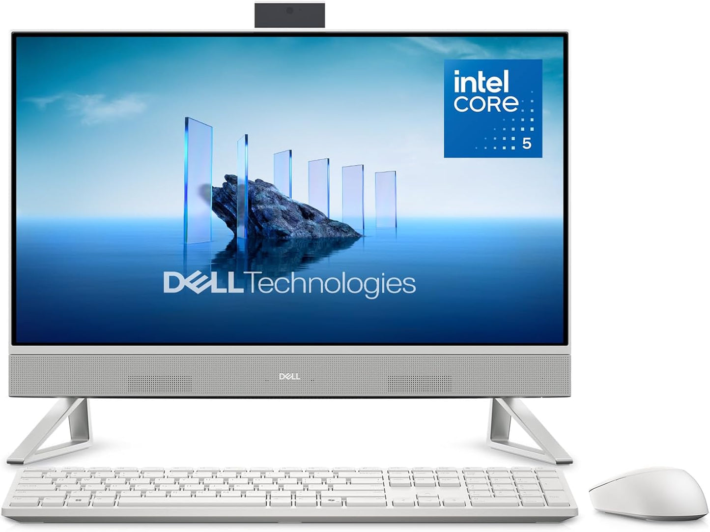 Dell 24 All-In-One Desktop Ec24250-23.8-Inch FHD Display, Intel Core 3 Processor 100U, Intel Graphics, 8GB DDR5 RAM, 512GB SSD, Windows 11 Home, Onsite Service+6 Months Retail Migrate - White