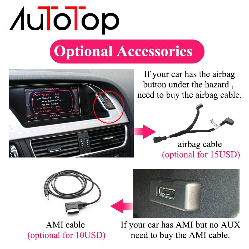 AUTOTOP 8.8" Screen Android 10 Car Multimedia Player GPS Navigation Stereo for Audi A4 2013-2016 Monitor BT Wifi Google 2G+32G