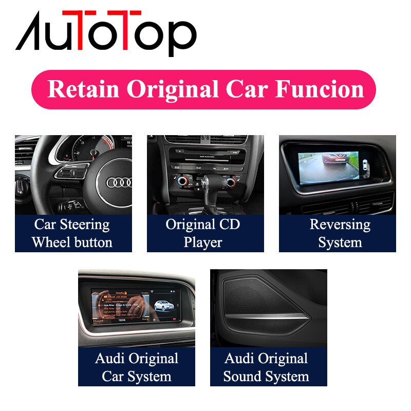 AUTOTOP 8.8" Screen Android 10 Car Multimedia Player GPS Navigation Stereo for Audi A4 2013-2016 Monitor BT Wifi Google 2G+32G