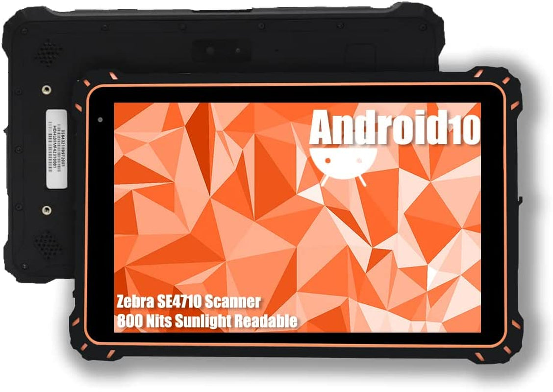 Rugged Android Tablet Scanner: 8 Inch Ruggedized Tablet Android 10 Heavy Duty Tablet 1200 * 1920 IPS LCD 800 Nits Sunlight Readable Work Tablets for Business Inventory/Warehouse Management