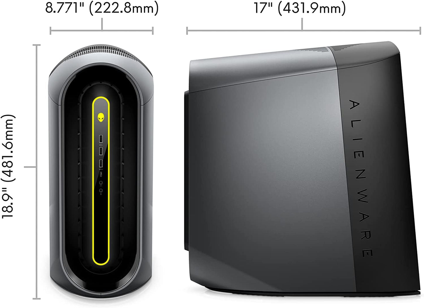 Alienware Aurora R10 Gaming Desktop - AMD Ryzen 7 5800, 16GB DDR4 RAM, 1TB SSD, AMD Radeon RX 6600XT 8GB GDDR6, VR Ready, Killer Wi-Fi 6, Liquid Cooling, 550W Power Supply, Windows 11 Home - Black