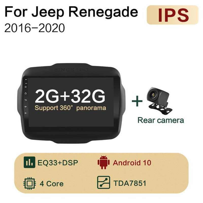 6G+128G Android 10.0 Voice Control 4G IPS Car Radio Multimedia Player GPS for Jeep Renegade 2016-2020 2Din 360 Panoramic Sunroof