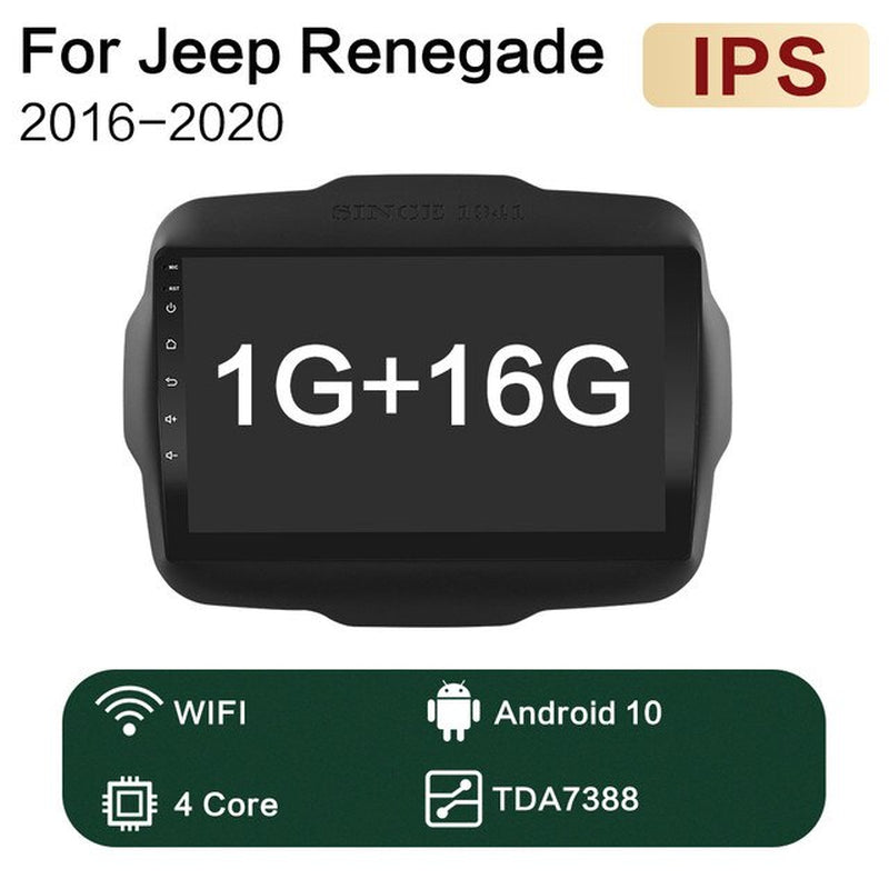 6G+128G Android 10.0 Voice Control 4G IPS Car Radio Multimedia Player GPS for Jeep Renegade 2016-2020 2Din 360 Panoramic Sunroof