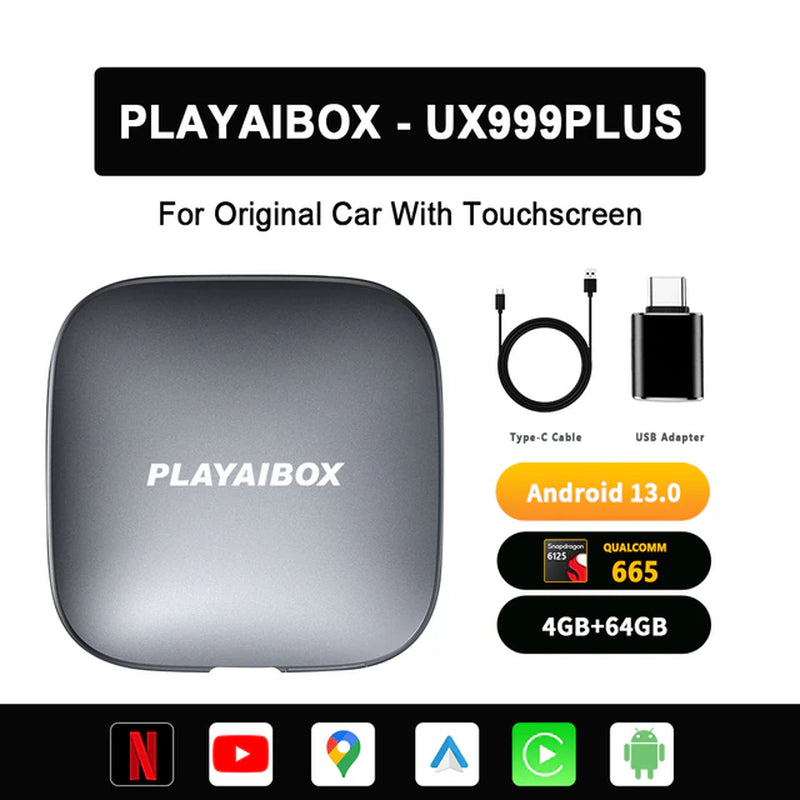 Carplay Android Tv Box 13 System 2023 Netflix Iptv Android Auto Wireless UX999 Ultra QCM662 8GB+128GB for OEM Car with Car Play