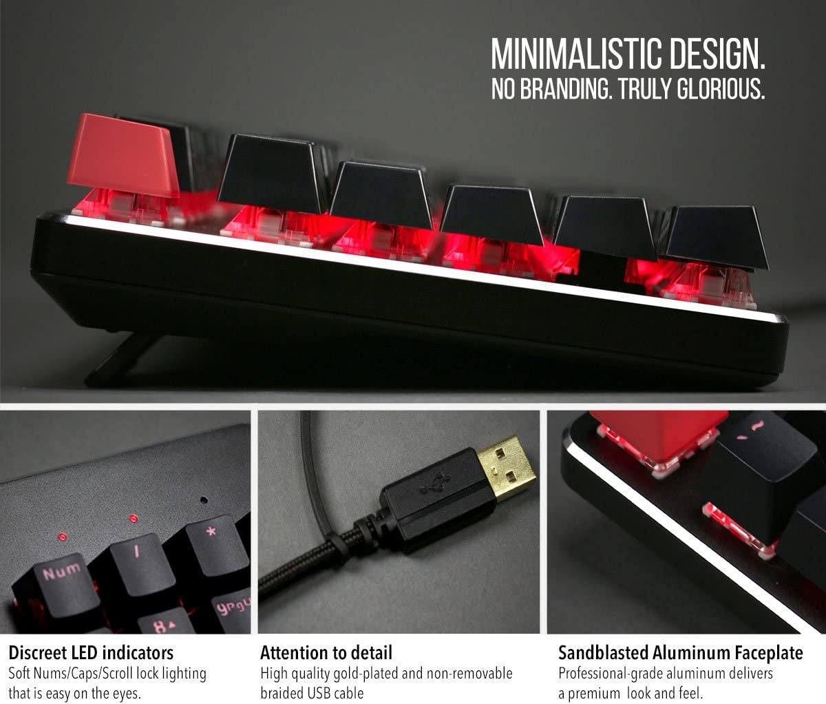 Glorious Custom Gaming Keyboard - GMMK 100% Percent Full Size - USB Wired Mechanical Keyboard - RGB Hot Swappable Switches & Keycaps - Black Metal Top Plate