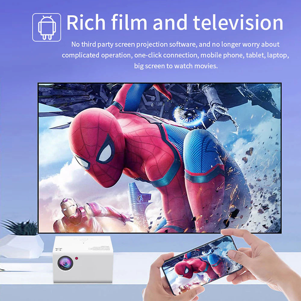 T10 Projector 1080P Full HD Portable Andriod TV Projector with Speaker Hifi Stereo Smart Cinema Video Projectors Home Theater