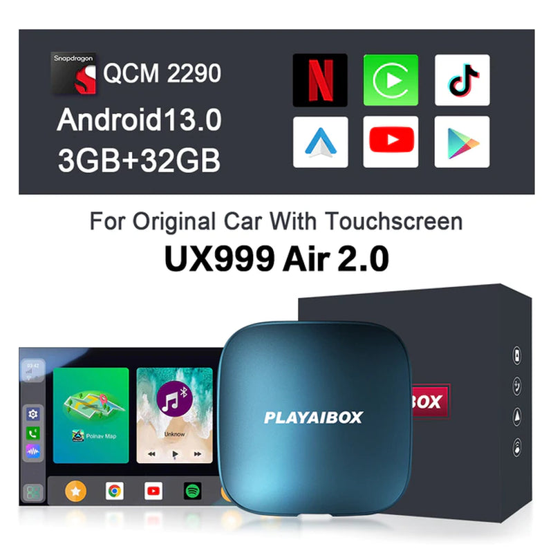 Carplay Ai Box Android 13 Netflix Iptv Spotify Wireless Android Auto Car Multimedia Play Ux999Lite for Volvo Ford Benz VW KIA