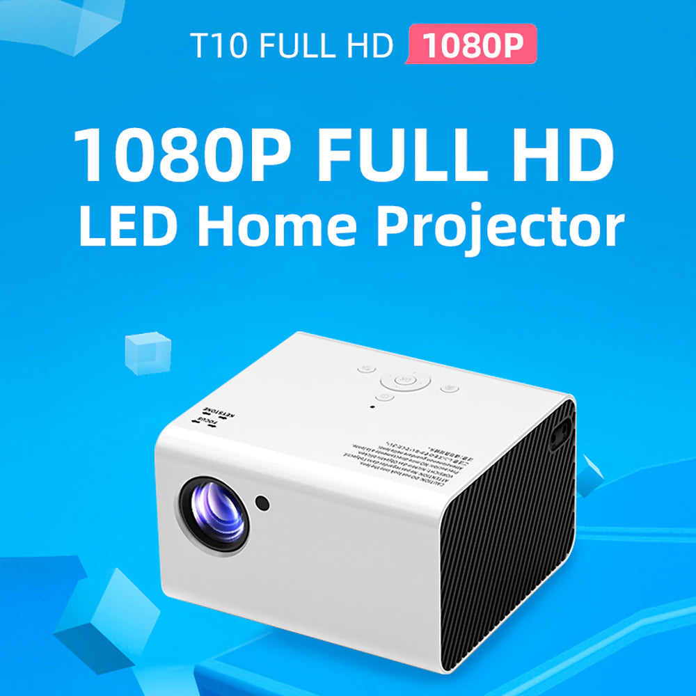 T10 Projector 1080P Full HD Portable Andriod TV Projector with Speaker Hifi Stereo Smart Cinema Video Projectors Home Theater