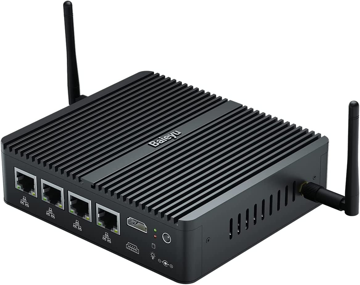 2.5Gbe Linux Firewall Micro Appliance, Celeron J4125, Windows 10 Pro, 4 × 2.5Gbe LAN Ports Firewall Router PCS Mall Portable Compact Desktop Computer 32GB RAM 256GB SSD