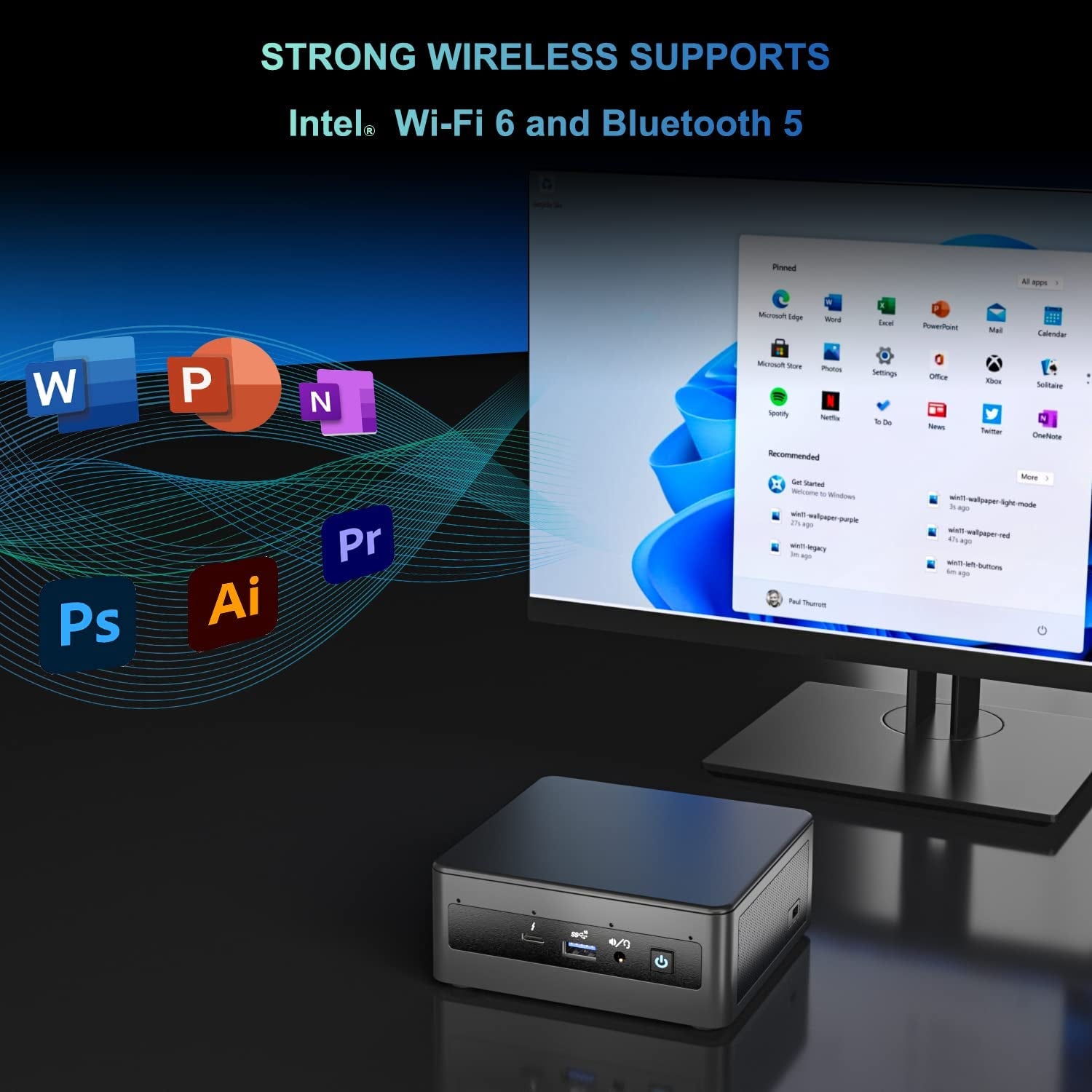 Intel NUC 11 NUC11PAHI5 Panther Canyon Mini PC, I5-1135G7, 16GB RAM, 512GB SSD, Mini Computers Windows 10 Pro for Business Home Office, Support 8K/Wifi 6/4K Quad Display/Bluetooth 5/Thunderbolt 3