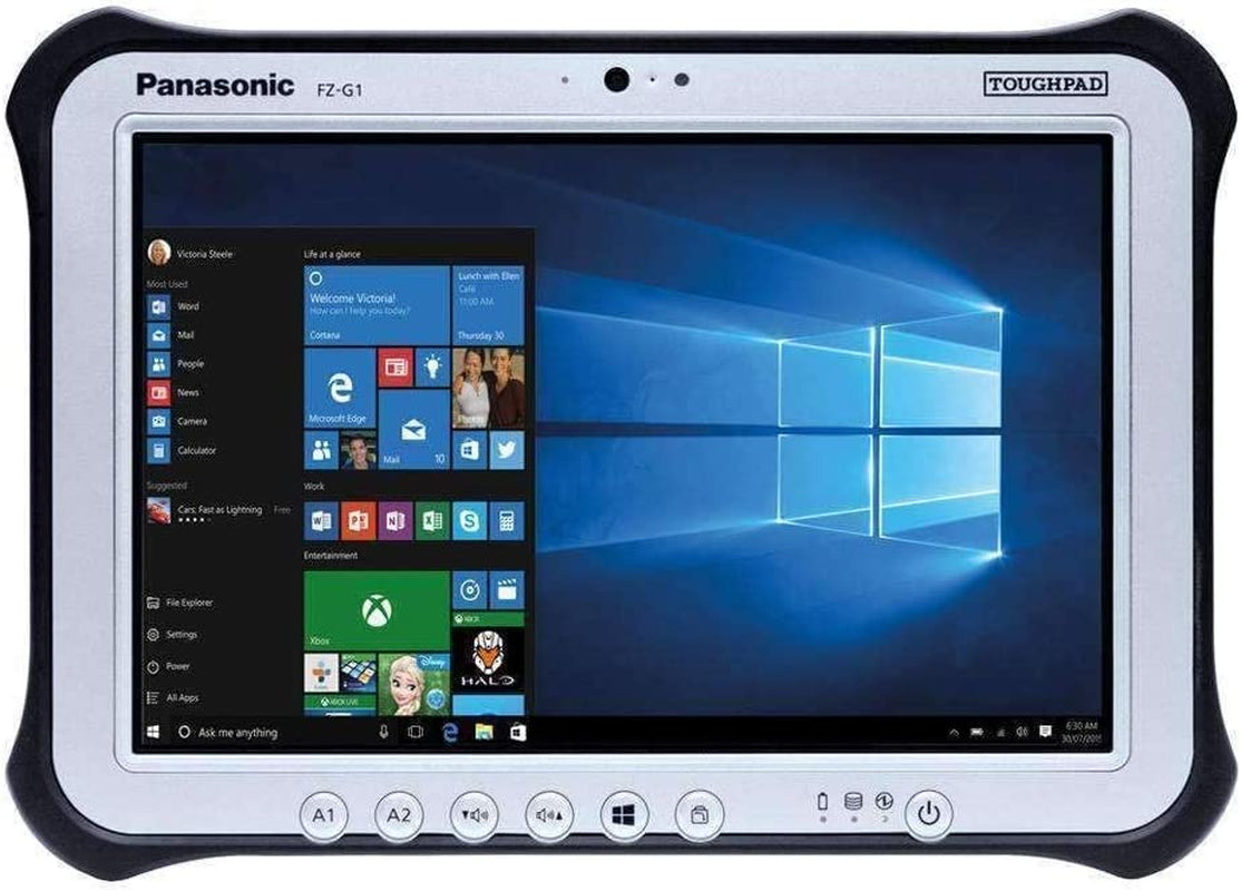 Panasonic Toughpad FZ-G1, Intel Core I5-4310U 2.0Ghz, 8GB, 256GB SSD, 10.1 WUXGA Multi Touch + Digitizer, Wifi, Bluetooth, Webcam, Rear Cam, Windows 10 Pro, 4G LTE, Barcode Reader (Renewed)