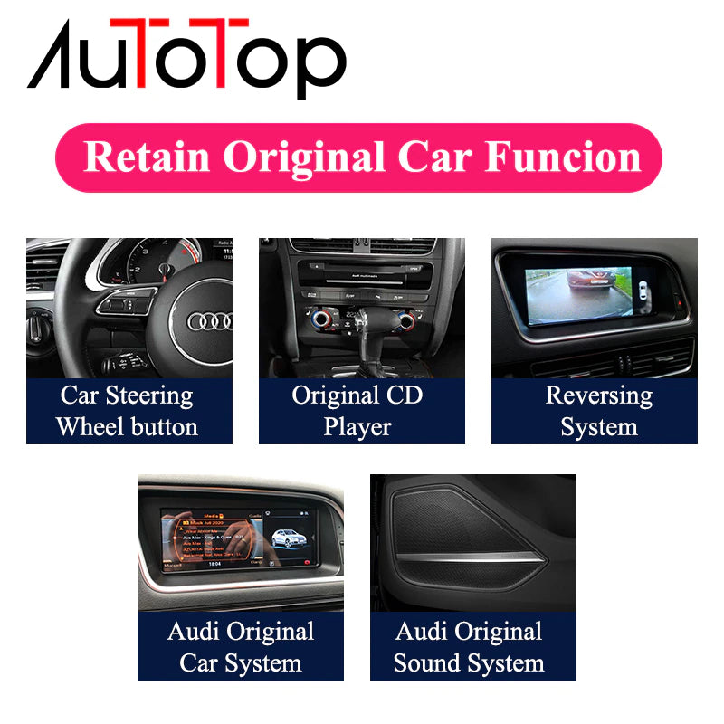 AUTOTOP 8.8 Inch Car Tablet Stereo Android for Audi A4 B8 2009-2012 WIFI 2GB+32GB RAM BT Touch Screen GPS Navi Multimedia Player