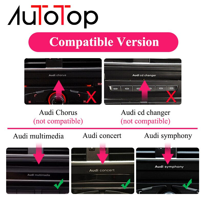 AUTOTOP 8.8 Inch Car Tablet Stereo Android for Audi A4 B8 2009-2012 WIFI 2GB+32GB RAM BT Touch Screen GPS Navi Multimedia Player