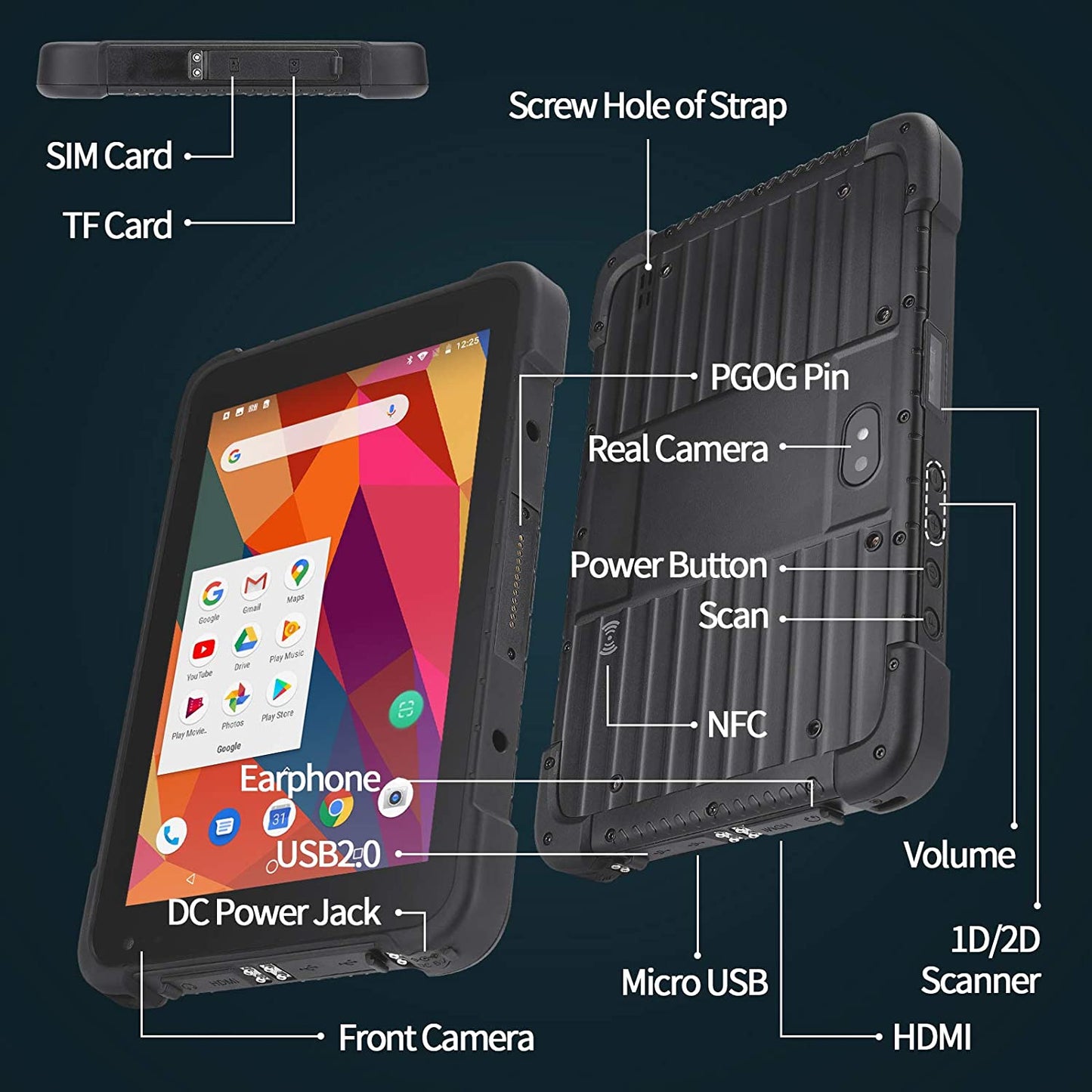 Rugged Android Tablet Scanner, 8-Inch Tablet Android 10 Zebra SE2707 Scanner 700 Nits Outdoors Heavy Duty Tablet IP67 MIL-STD-810G Sunshine Readable, Inventory Mobile Handheld Computer 2023