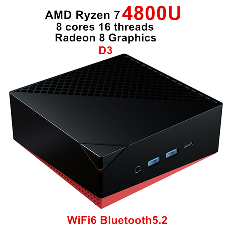 TOPTON NUC Mini PC AMD Ryzen 7 4800U 5600U Windows 11 Pro Vega Graphic 2*DDR4 Nvme SSD Desktop Gaming Computer 3X4K HTPC Wifi B