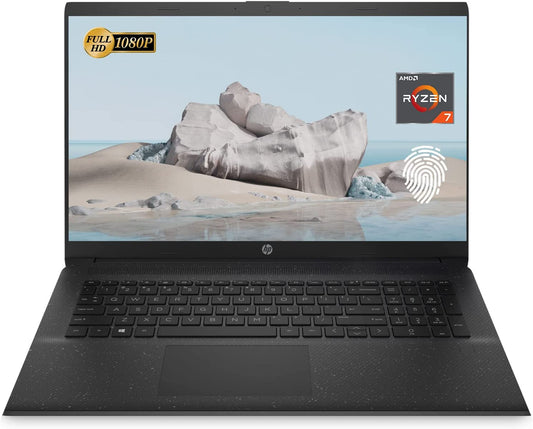 2022 Newest 17 Laptop, 17.3" FHD IPS Display, AMD Ryzen 7 5825U Processor, 64GB DDR4 RAM, 2TB Pcie SSD + 2TB HDD, Webcam, HDMI, Fingerprint Reader, Wi-Fi, Windows 11 Home, Black