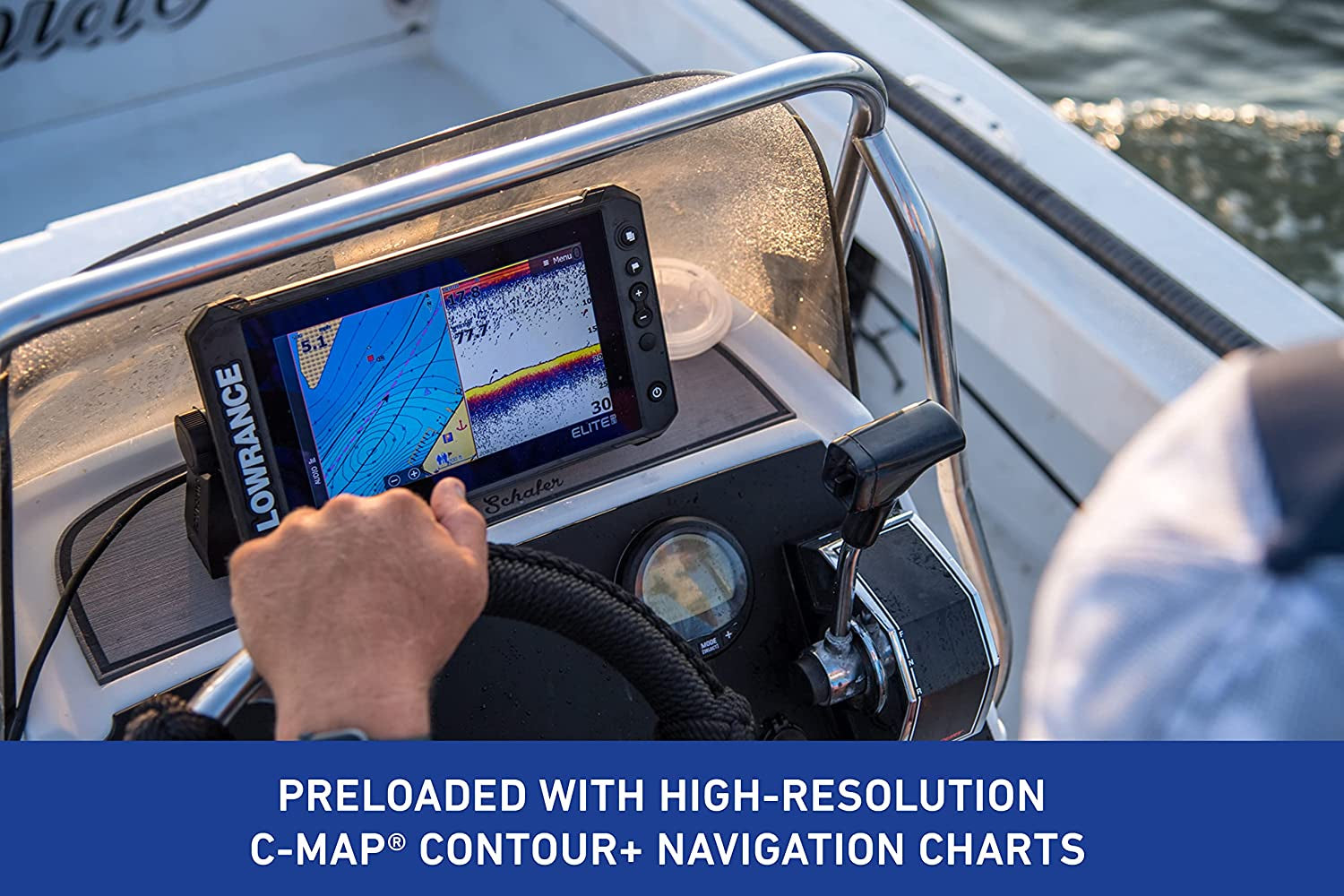 Elite FS 7 Fish Finder (No Transducer) with Preloaded C-MAP Contour+ Charts