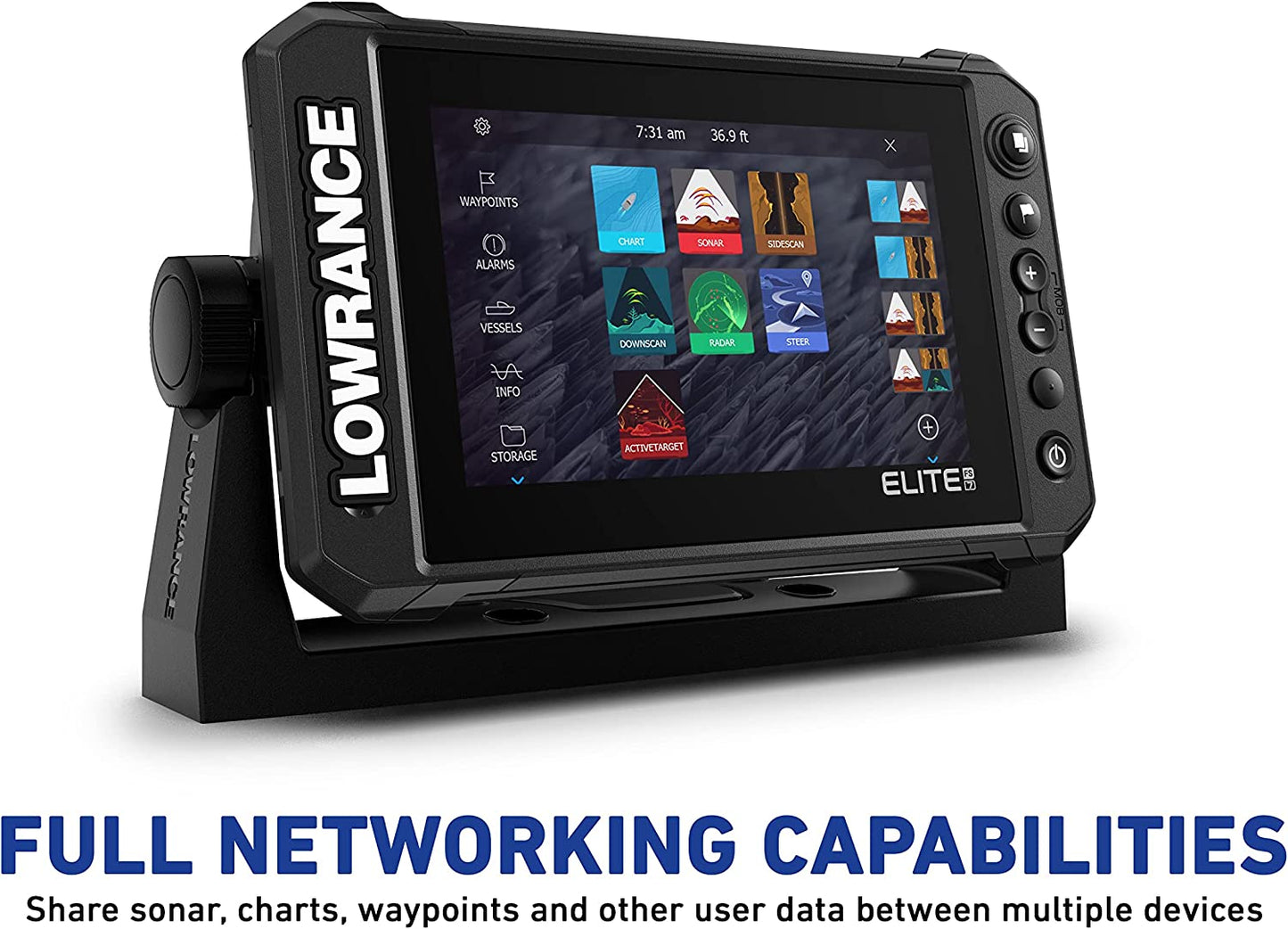 Elite FS 7 Fish Finder (No Transducer) with Preloaded C-MAP Contour+ Charts