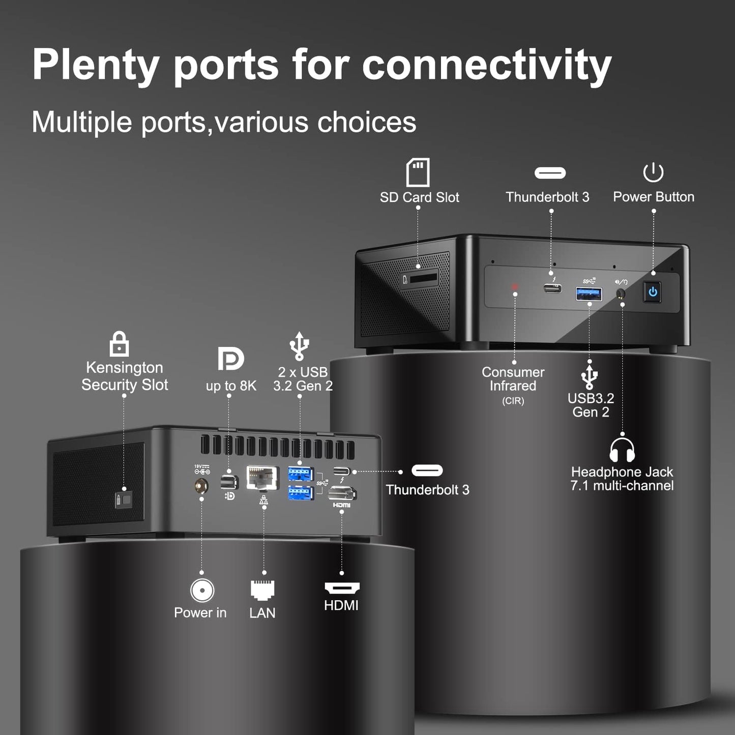 Intel NUC 11 Nuc11Pahi7 Panther Canyon Mini PC, I7-1165G7, 16GB RAM, 512GB SSD, Mini Computers Windows 10 Pro for Business Home Office, Support 8K/Wifi 6/4K Quad Display/Bluetooth 5/Thunderbolt 3