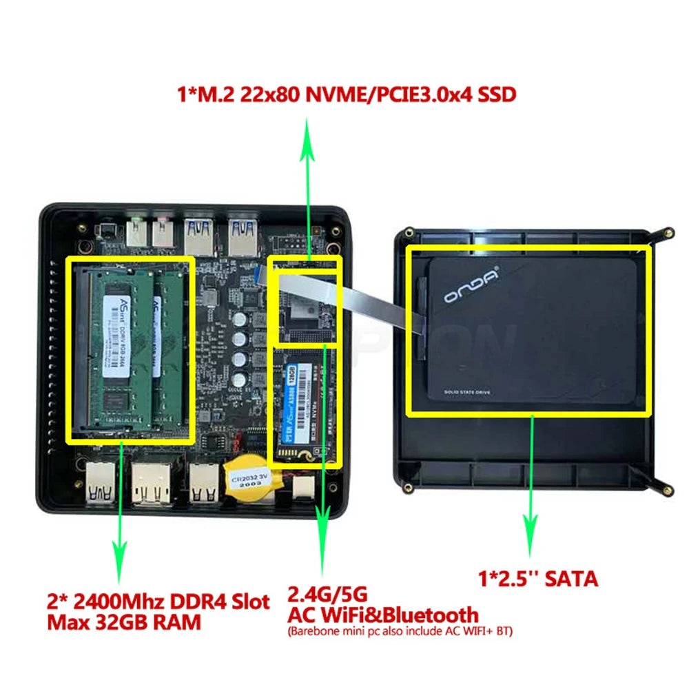 TOPTON NUC AMD Mini PC Ryzen 7 3750H Vega Graphic Nvme SSD Desktop Gaming Computer Windows 11 10 Pro 3X4K HTPC Wifi BT