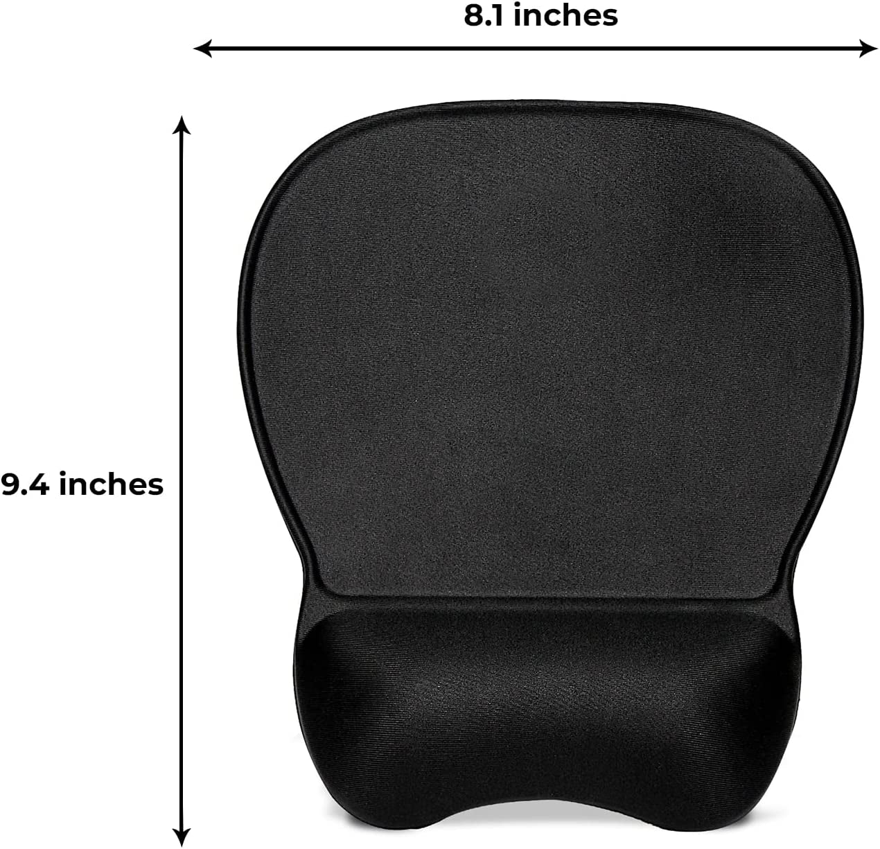 Ergonomic Mouse Pad with Wrist Rest Support, Black | Eliminates All Pains, Carpal Tunnel & Any Other Wrist Discomfort! Non-Slip Base, Stitched Edges! (1)