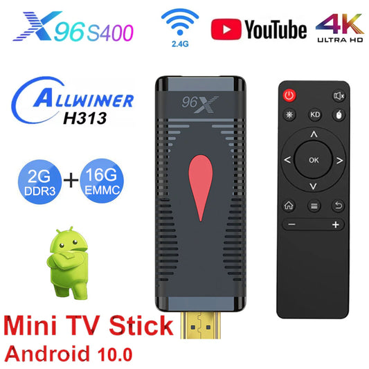 Android TV BOX X96 S400 Smart TV BOX ANDROID 10 Allwinner H313 TV Stick 4K Quad Core 2.4G Wifi Media Player 2G16G Google Player