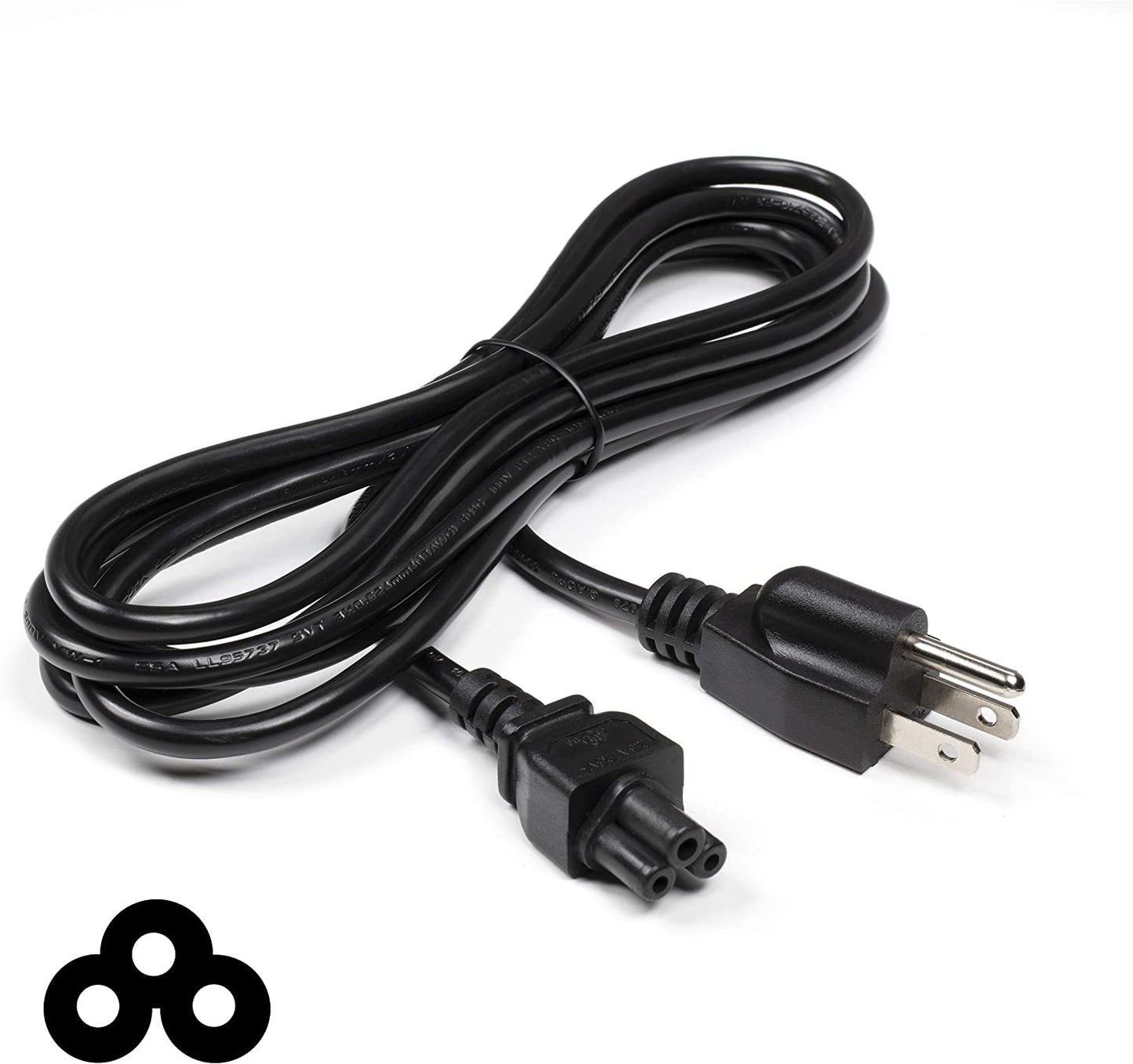 3 Feet, Black - 3 Prong AC Power Cable for Laptops, Computers, & Power Supplies - 3 Ft Three Prong Mouse Power Supply Cord - C5 Power Cord - NEMA 5-15P to C5 / IEC 320-3 Foot (0.9 Meter), Black