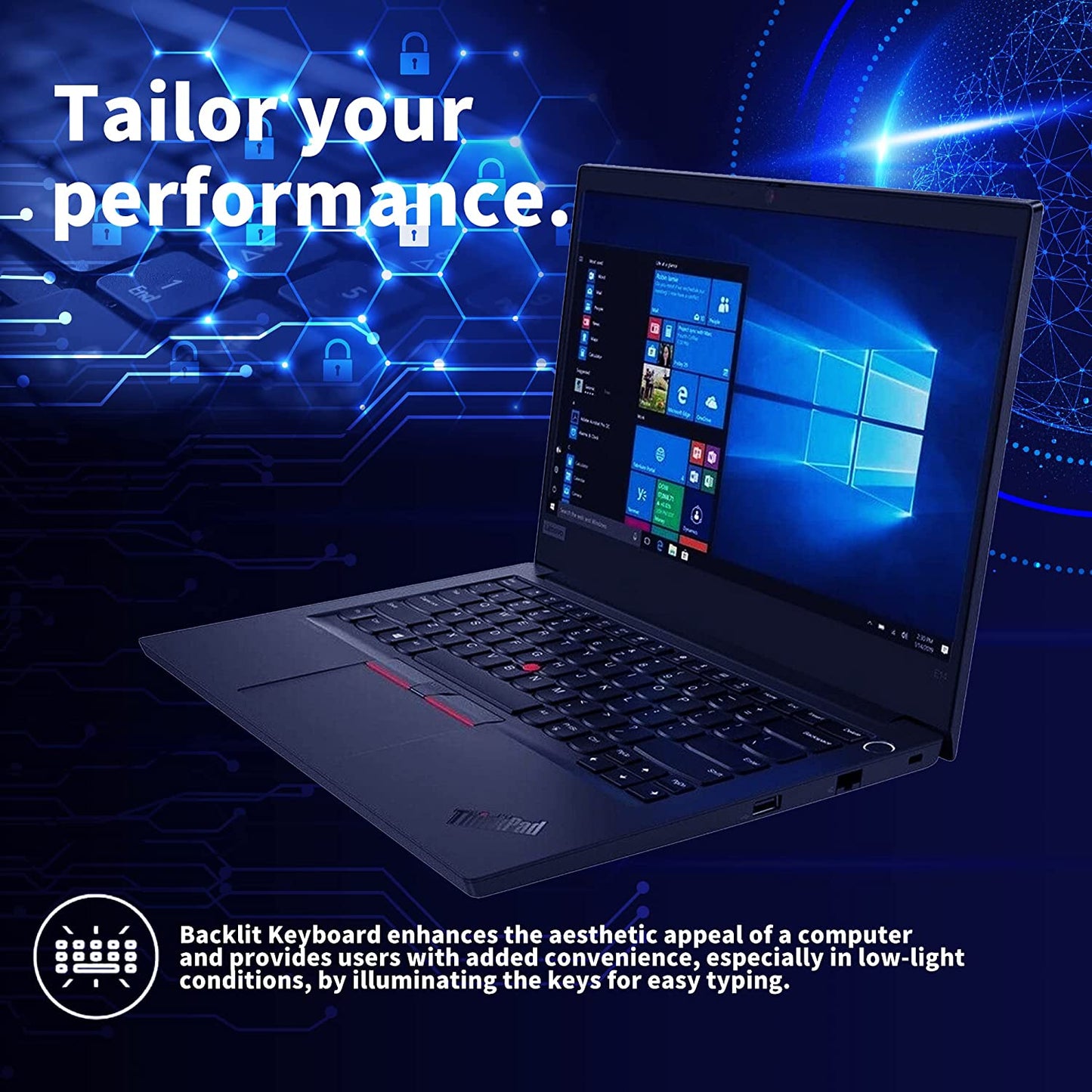 2022 Thinkpad E14 14" FHD Business Laptop, AMD Ryzen 7 5700U, 16GB RAM, 512GB SSD, AMD Radeon Graphics, Backlit Keyboard, 720P HD Camera, Windows 11 Pro, Black, 32GB Snowbell USB Card