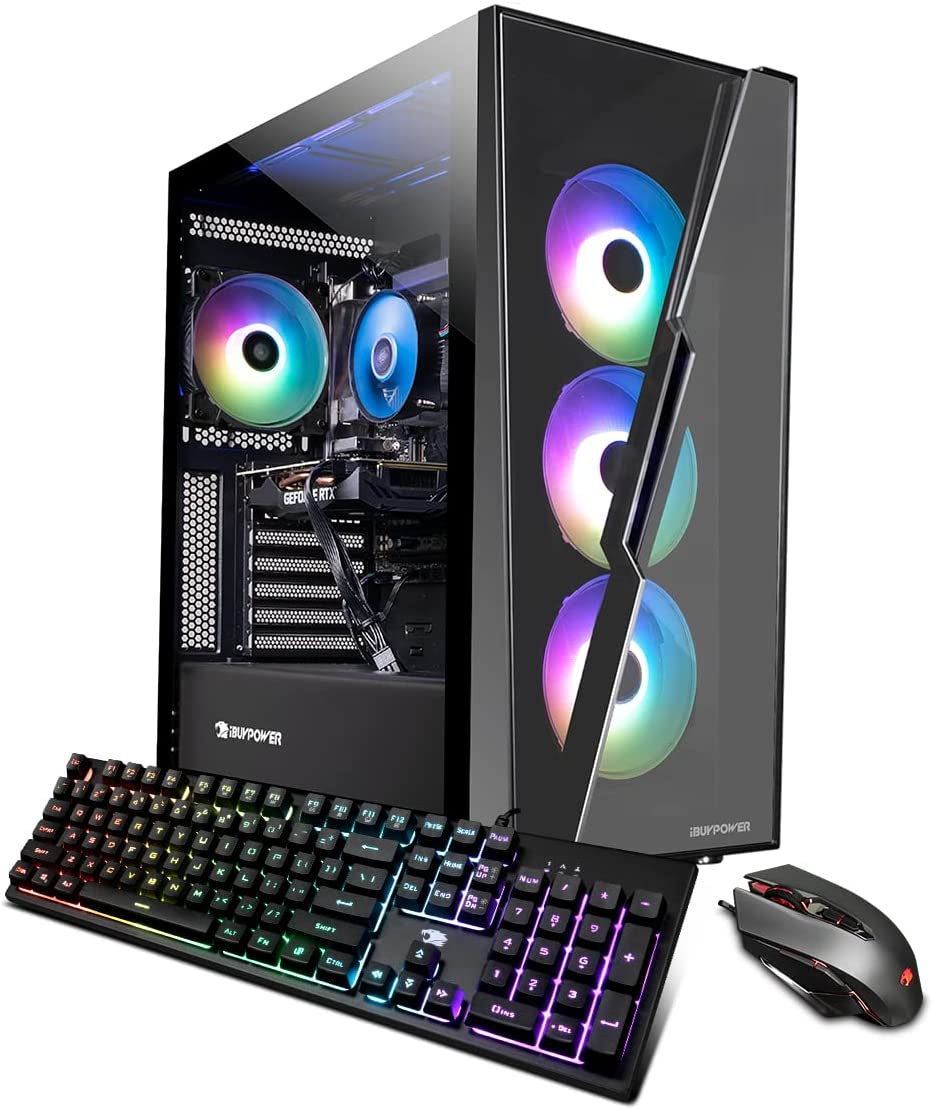 Ibuypower Pro Gaming PC Computer Desktop Slatemr 2130V2 (AMD Ryzen 5 4500 3.6 Ghz, Radeon RX 560 4 GB, 8 GB DDR4 RAM, 500 GB Nvme SSD, Wifi Ready, Windows 11 Home)