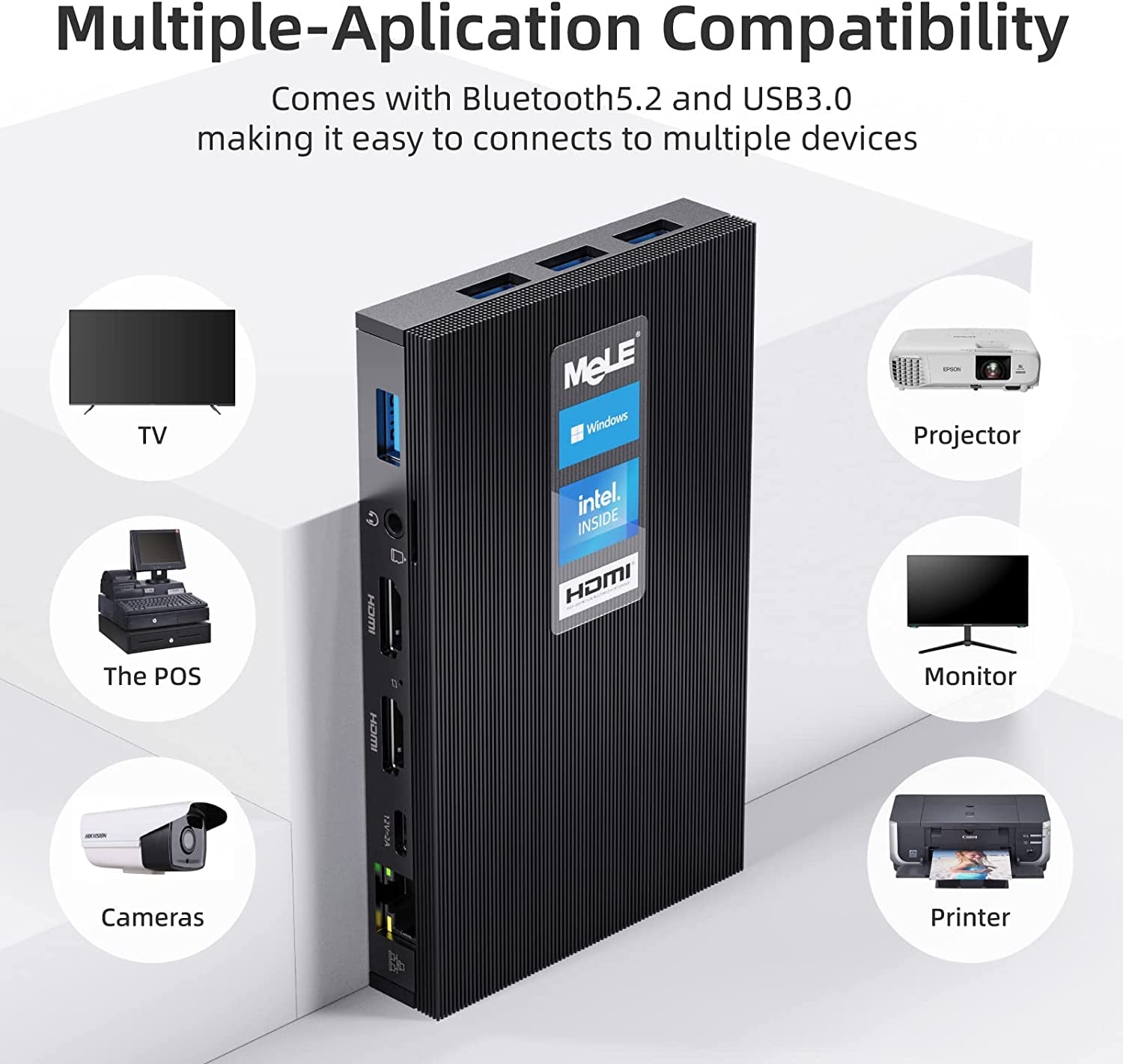 Fanless Mini PC Quieter3Q Celeron N5105 8GB 128GB Windows 11 Pro Micro Computer Small Desktop Servers with Gigabit Ethernet Wifi 6 PXE Dual HDMI 4K Unlock BIOS on Industrial Webcast Office