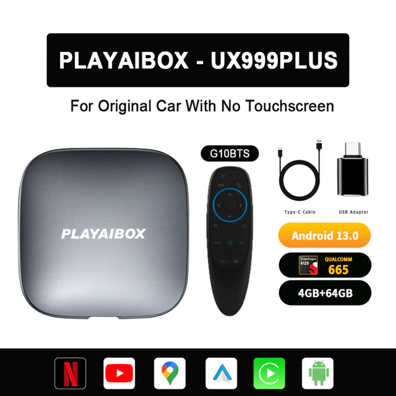 Carplay Android Tv Box 13 System 2023 Netflix Iptv Android Auto Wireless UX999 Ultra QCM662 8GB+128GB for OEM Car with Car Play