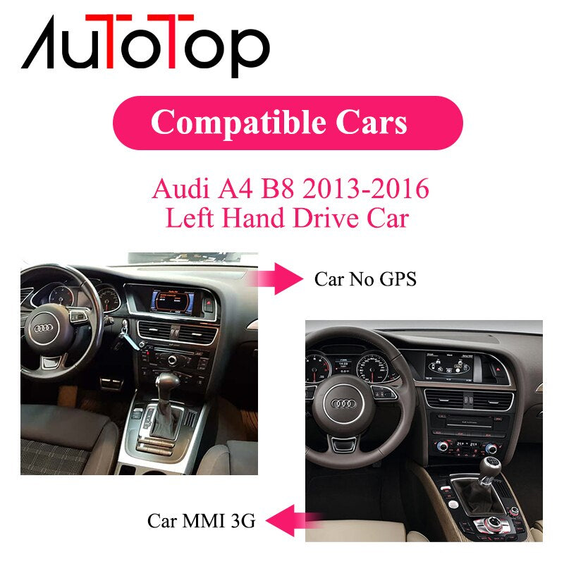 AUTOTOP 8.8" Screen Android 10 Car Multimedia Player GPS Navigation Stereo for Audi A4 2013-2016 Monitor BT Wifi Google 2G+32G